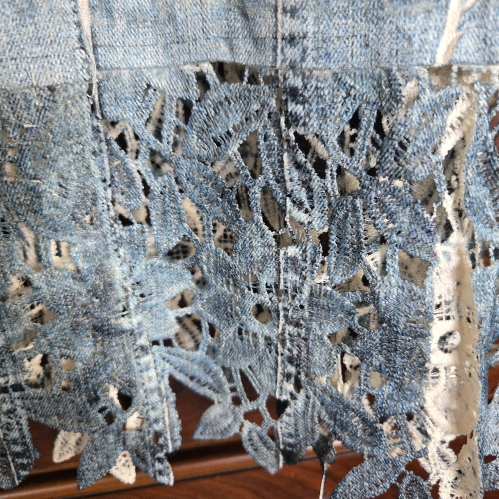 NWOT, Unique Denim Look Button-Up Jacket, Sz. XL - Picture 5 of 10